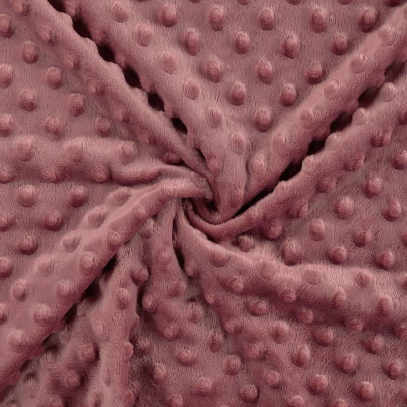 Kuschelfleece Minky Dots, altrosa von Stoffe Hemmers