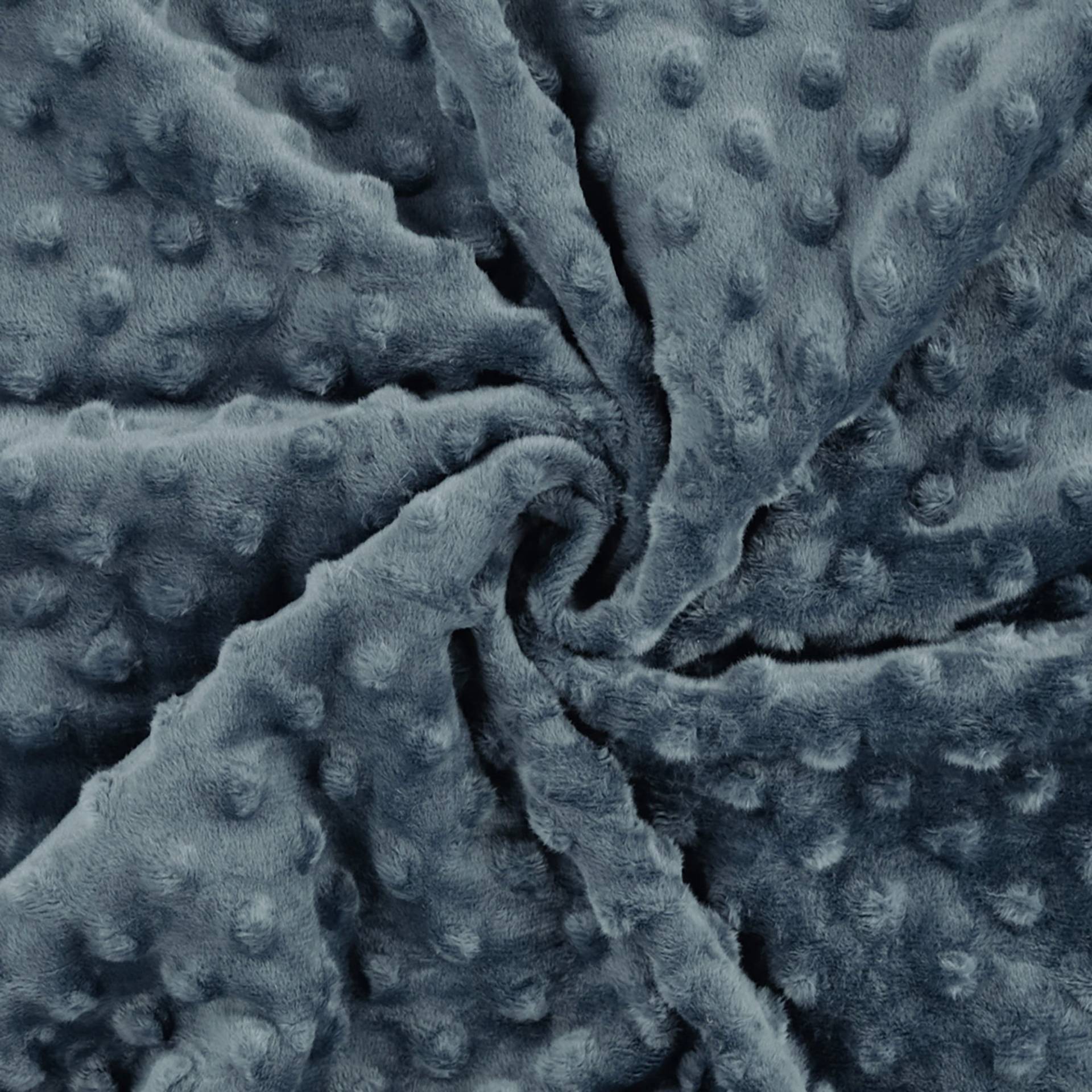 Kuschelfleece Minky Dots, graublau Kuschelfleece Minky Dots, graublau von Stoffe Hemmers