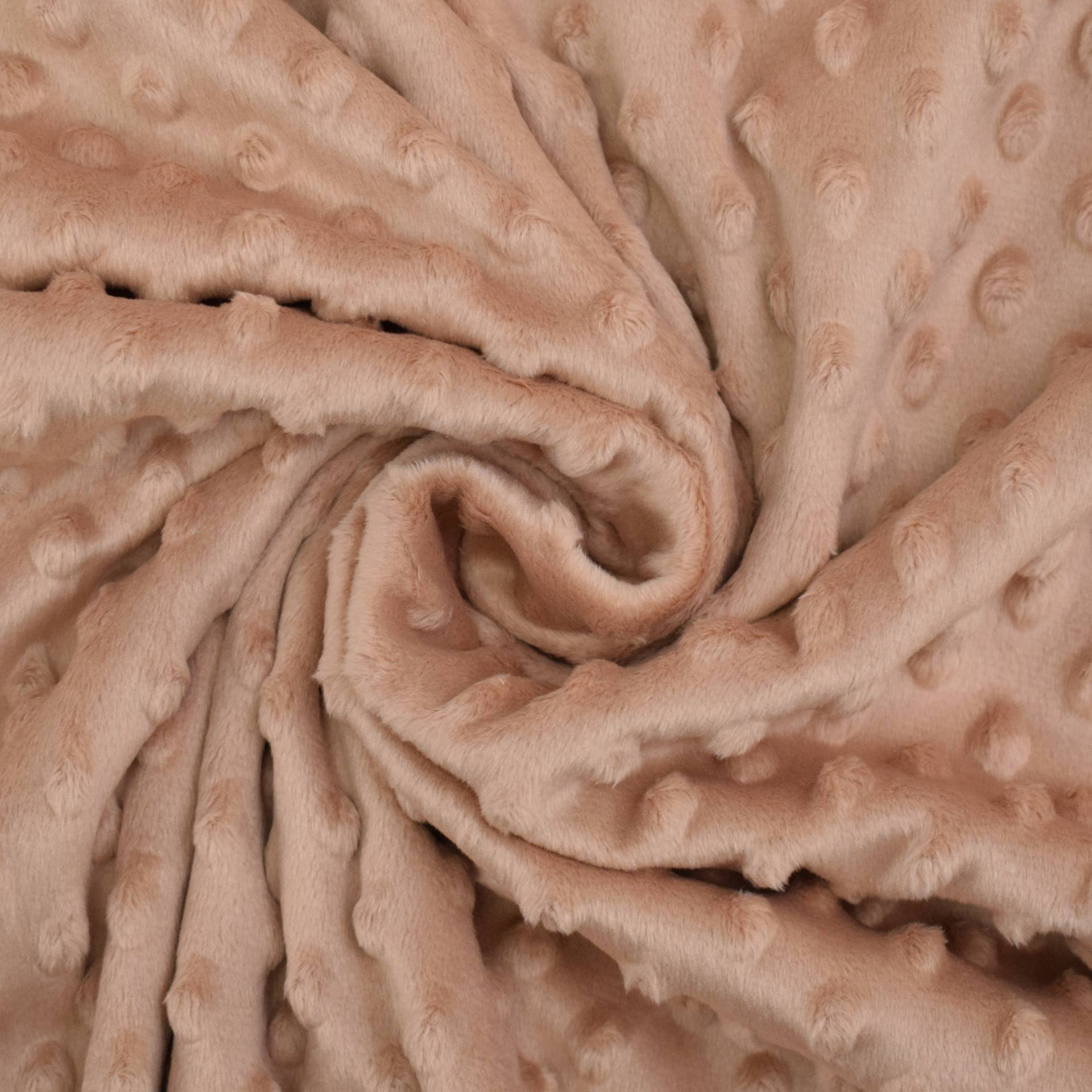 Kuschelfleece Minky Dots, puder von Stoffe Hemmers