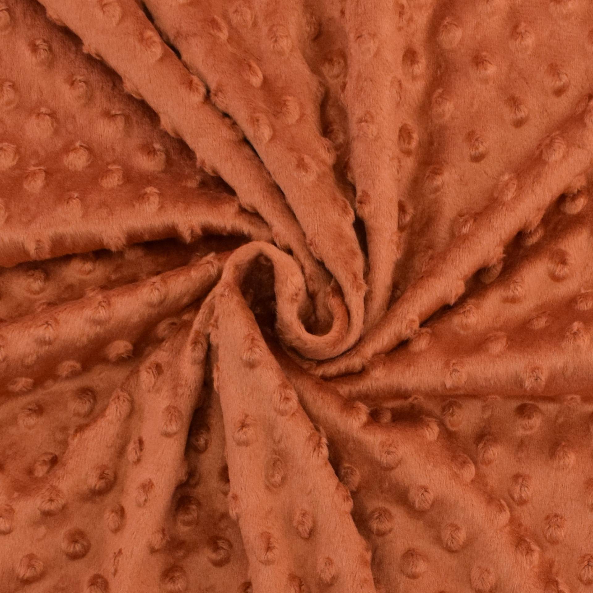 Kuschelfleece Minky Dots, terracotta von Stoffe Hemmers