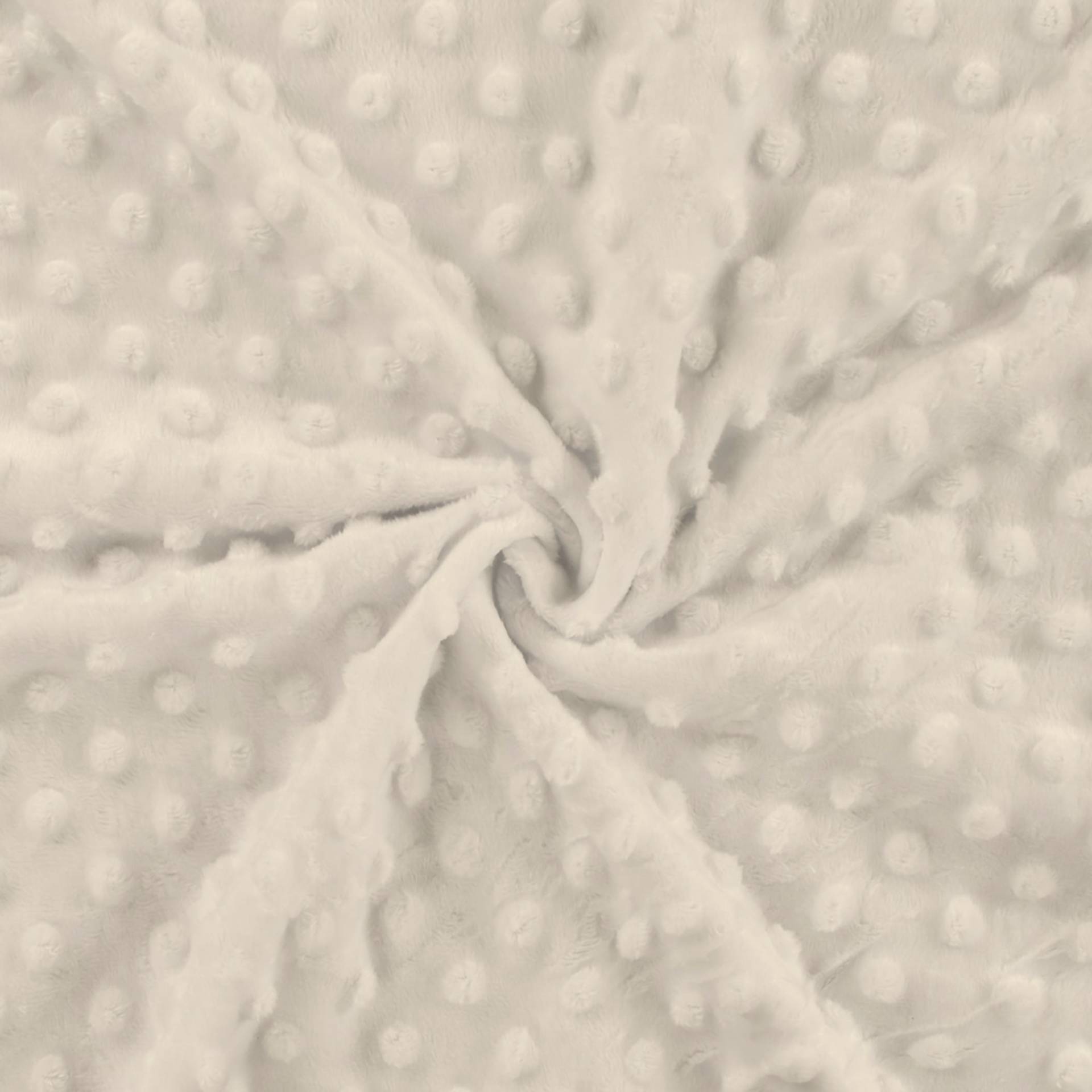Kuschelfleece Minky Dots, wollweiss von Stoffe Hemmers