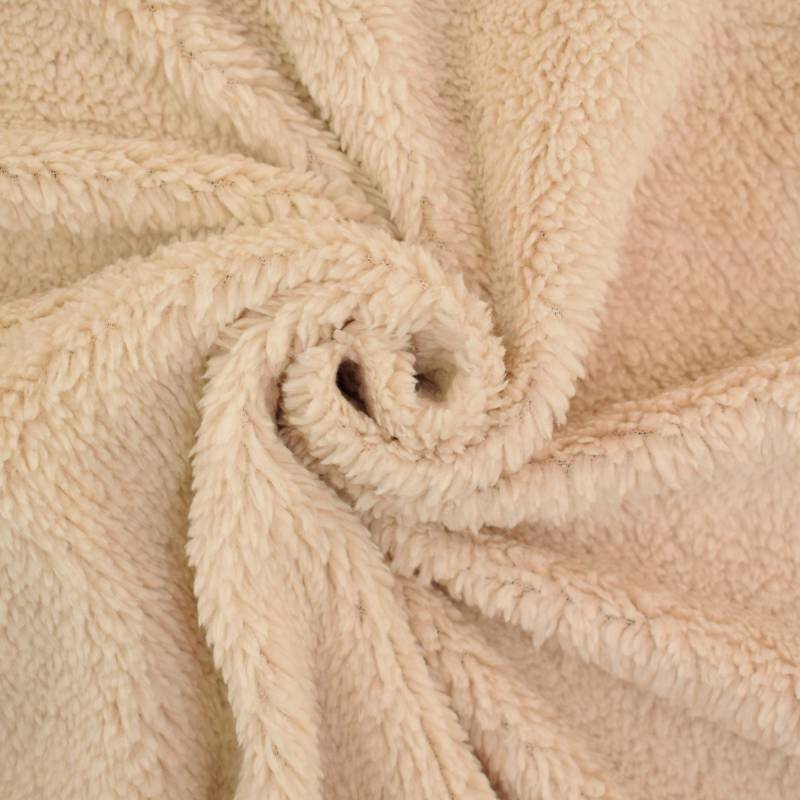 Kuschelteddystoff, beige von Stoffe Hemmers
