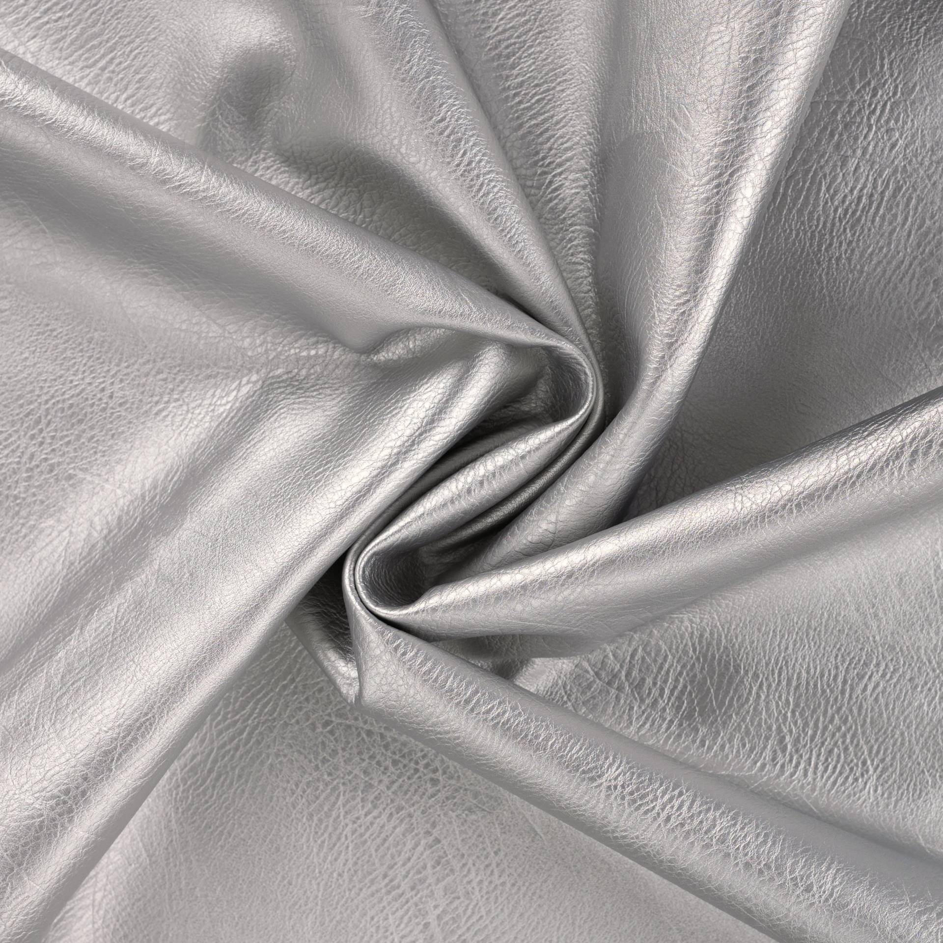 Lederimitat Vintage, silber von Stoffe Hemmers