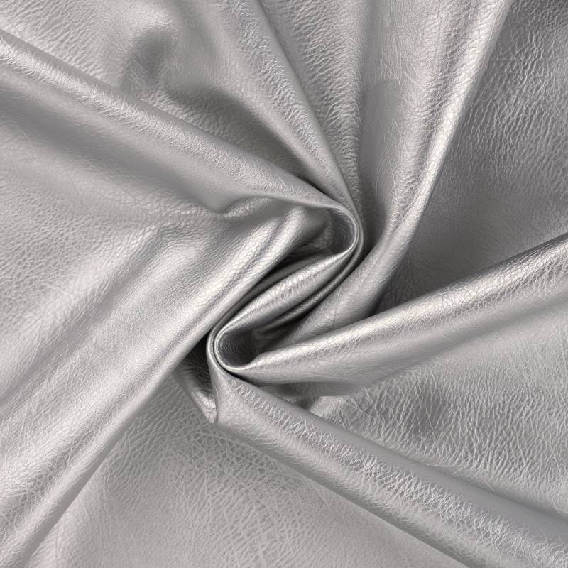 Lederimitat Vintage, silber von Stoffe Hemmers