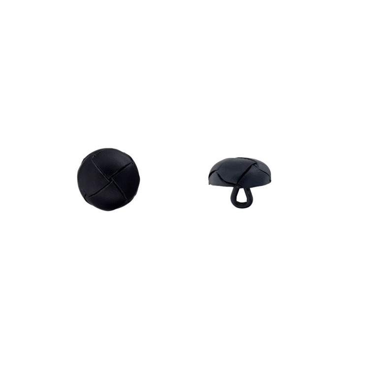 Lederknopf, schwarz, 15 mm von Stoffe Hemmers