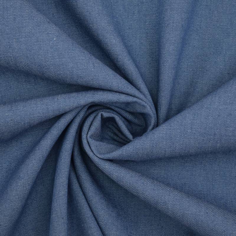 Leichter Hemdenjeans, mittelblau von Stoffe Hemmers