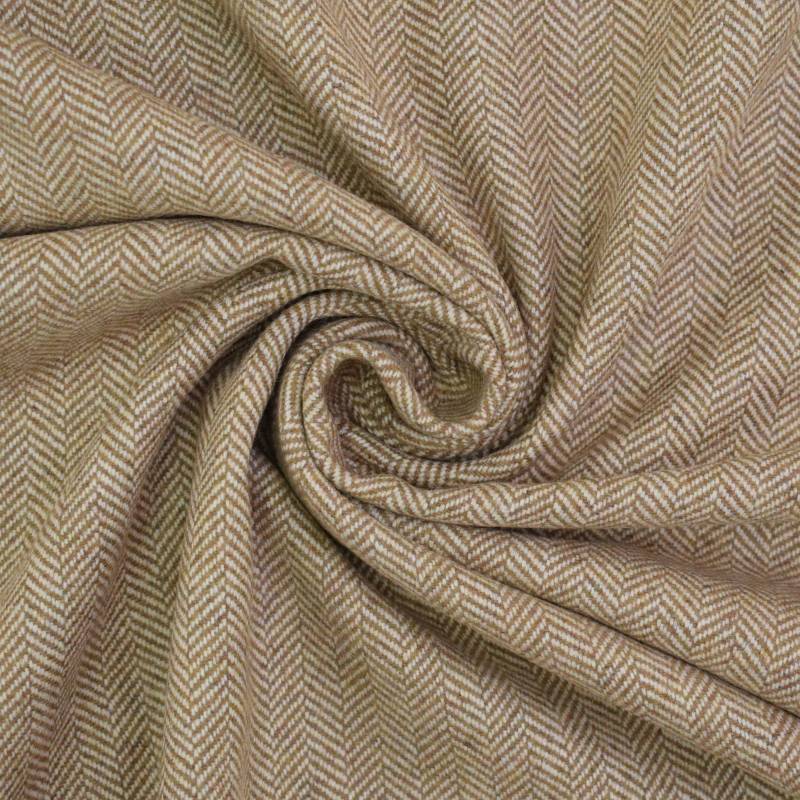 Leichter Wollstoff Herringbone, beige Leichter Wollstoff Herringbone, beige von Stoffe Hemmers