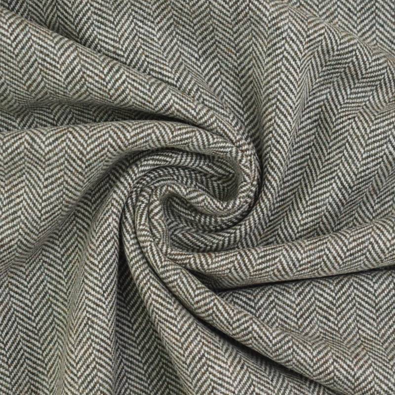 Leichter Wollstoff Herringbone, oliv Leichter Wollstoff Herringbone, oliv von Stoffe Hemmers
