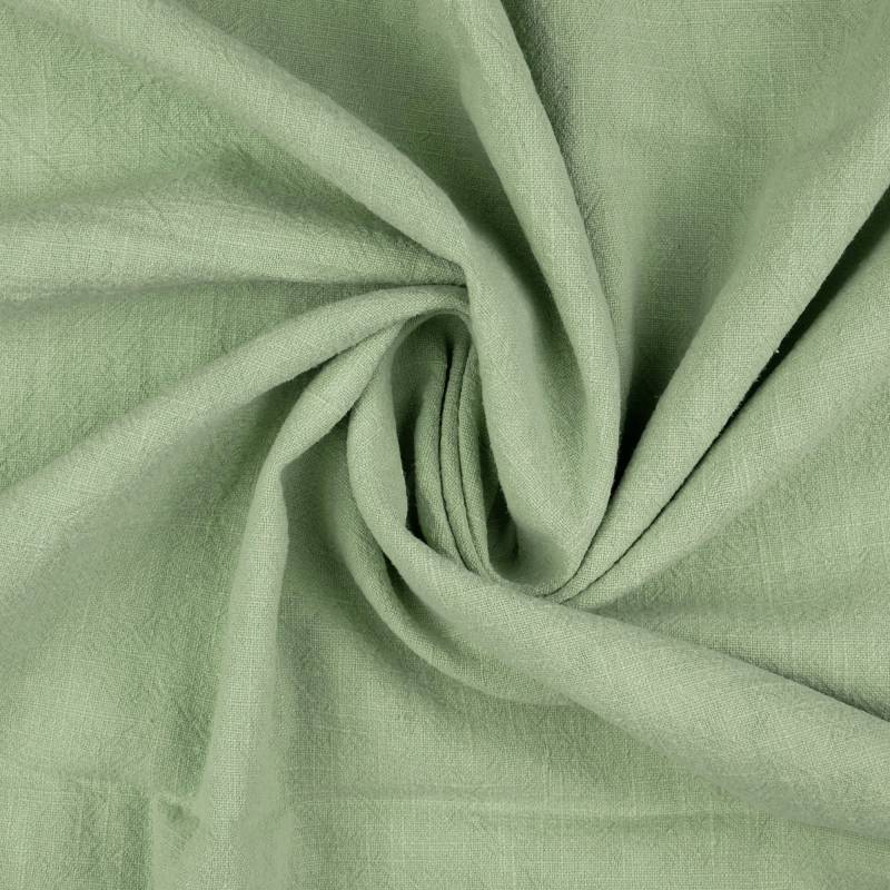 Leinen Mix Stonewashed, lindgrün von Stoffe Hemmers