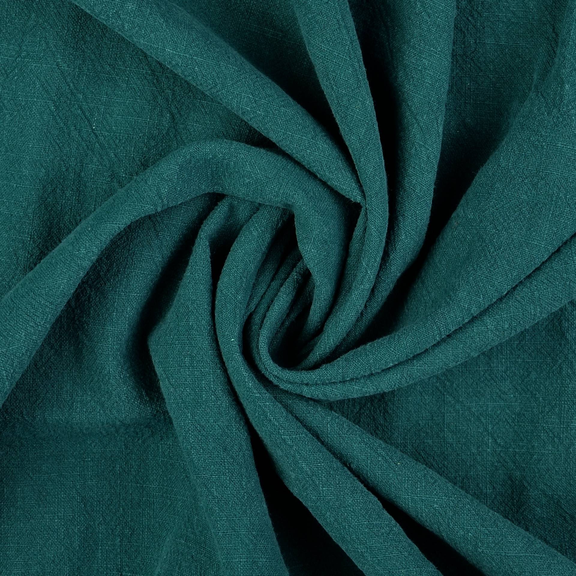 Leinen Mix Stonewashed, petrol von Stoffe Hemmers