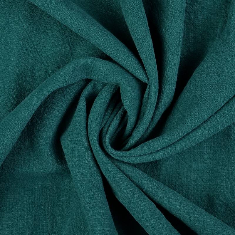 Leinen Mix Stonewashed, petrol von Stoffe Hemmers