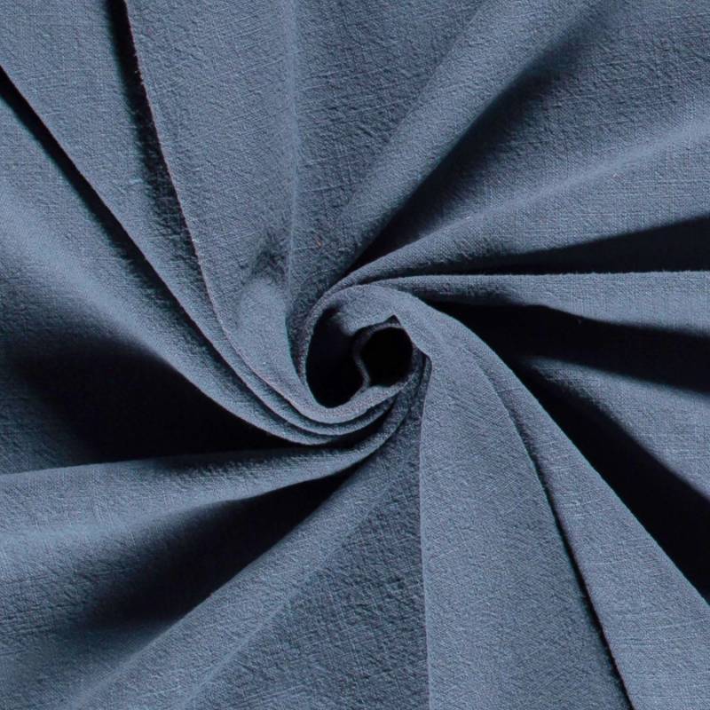 Leinen Mix Stonewashed, taubenblau von Stoffe Hemmers