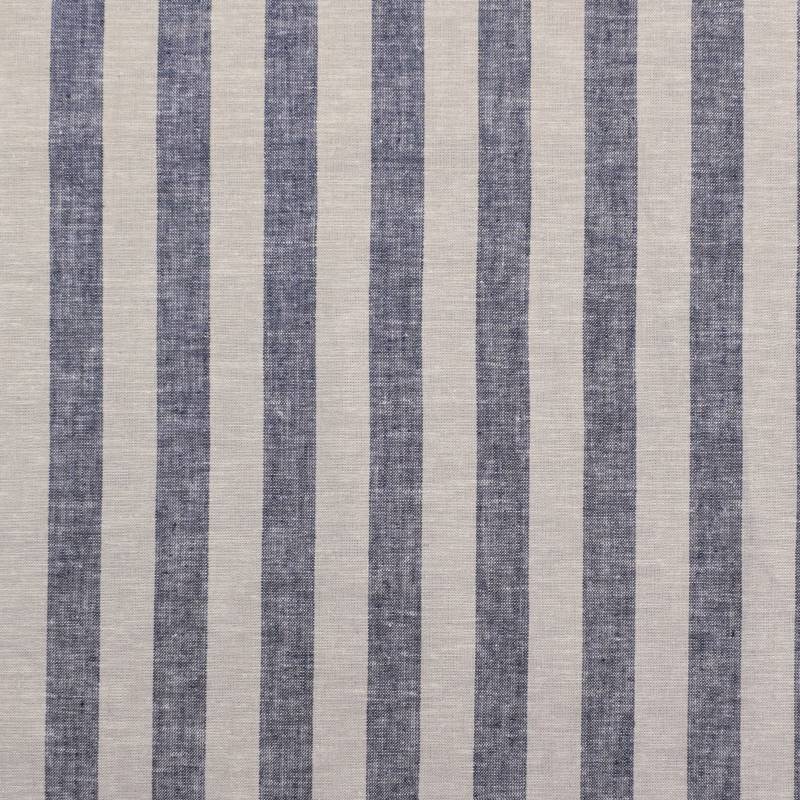 Leinen Mix Streifen, marine von Stoffe Hemmers