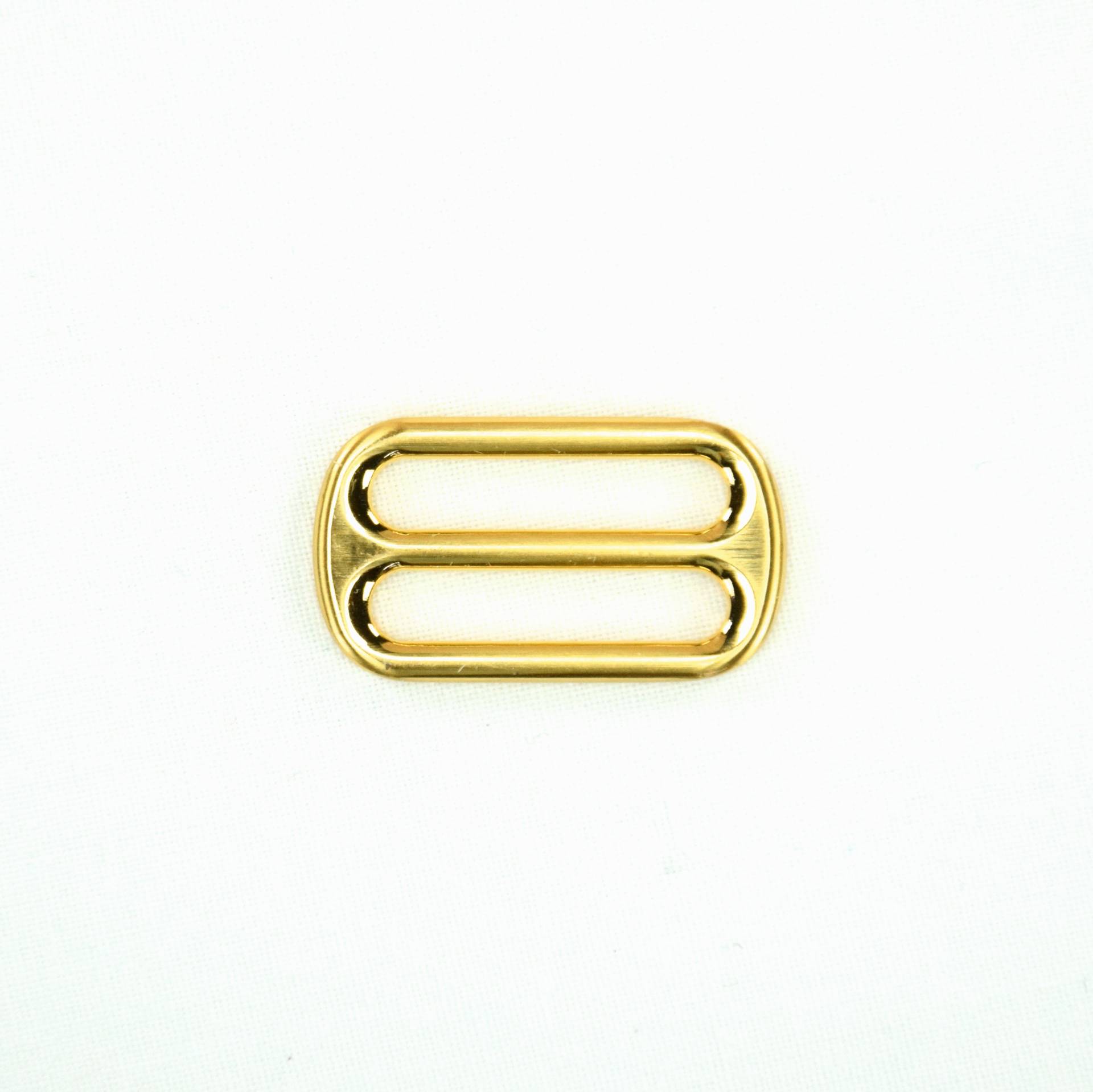 Leiterschnalle, Gurtversteller Metall 25 mm, gold von Stoffe Hemmers