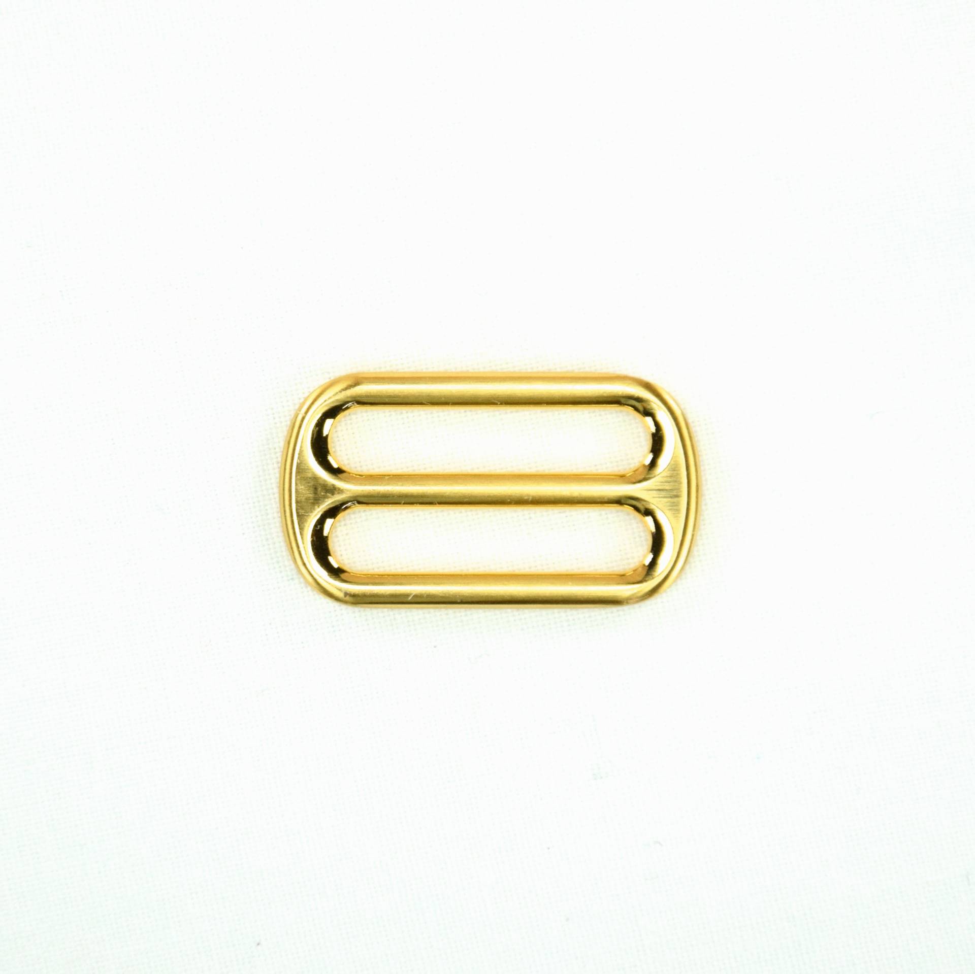 Leiterschnalle, Gurtversteller Metall 25 mm, gold von Stoffe Hemmers