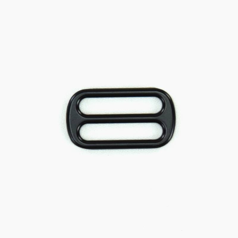 Leiterschnalle, Gurtversteller Metall 25 mm, matt schwarz von Stoffe Hemmers