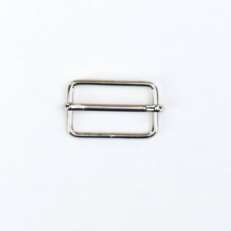 Leiterschnalle, Gurtversteller Metall 25 mm, silber von Stoffe Hemmers