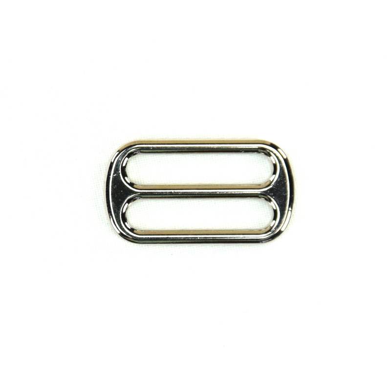 Leiterschnalle, Gurtversteller Metall 25 mm, silber von Stoffe Hemmers