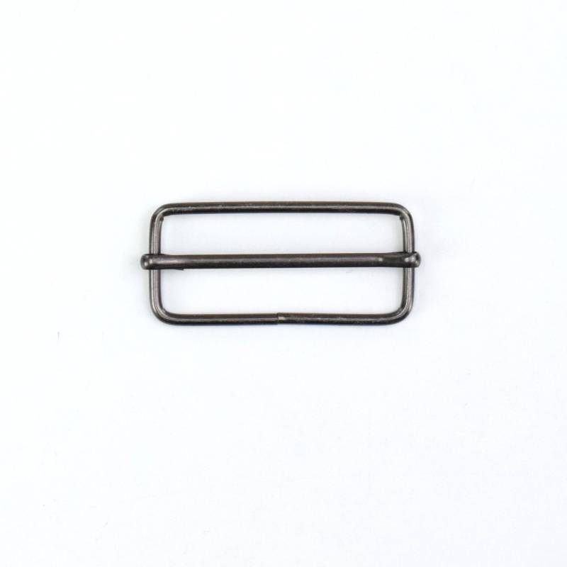 Leiterschnalle, Gurtversteller Metall 38 mm, gunmetal von Stoffe Hemmers