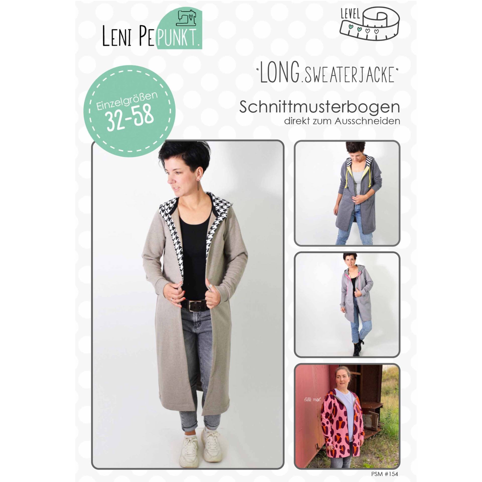 Leni Pepunkt LONG.sweaterjacke Papierschnittmuster von Stoffe Hemmers