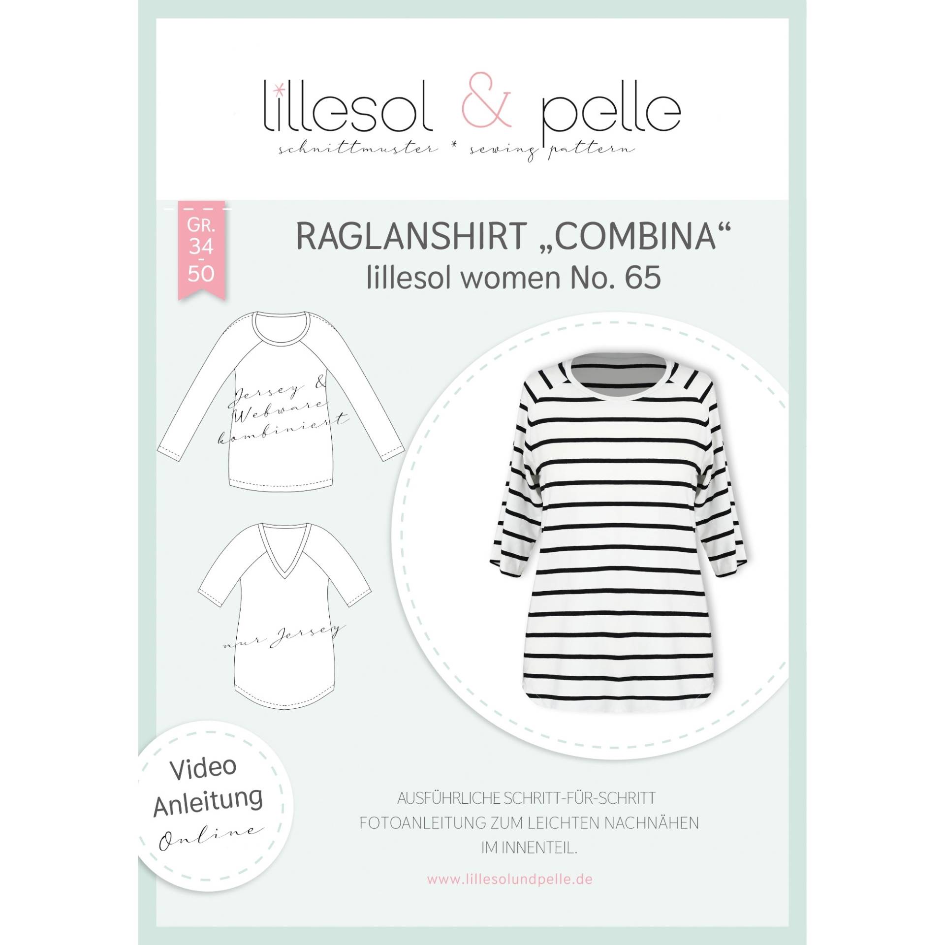 Lillesol Women No. 65 Raglanshit Combina Papierschnittmuster von Stoffe Hemmers