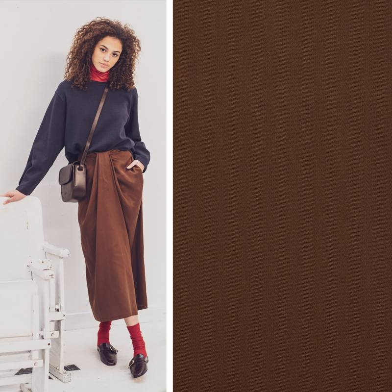 Lyocell Satin Fibre Mood, braun von Stoffe Hemmers