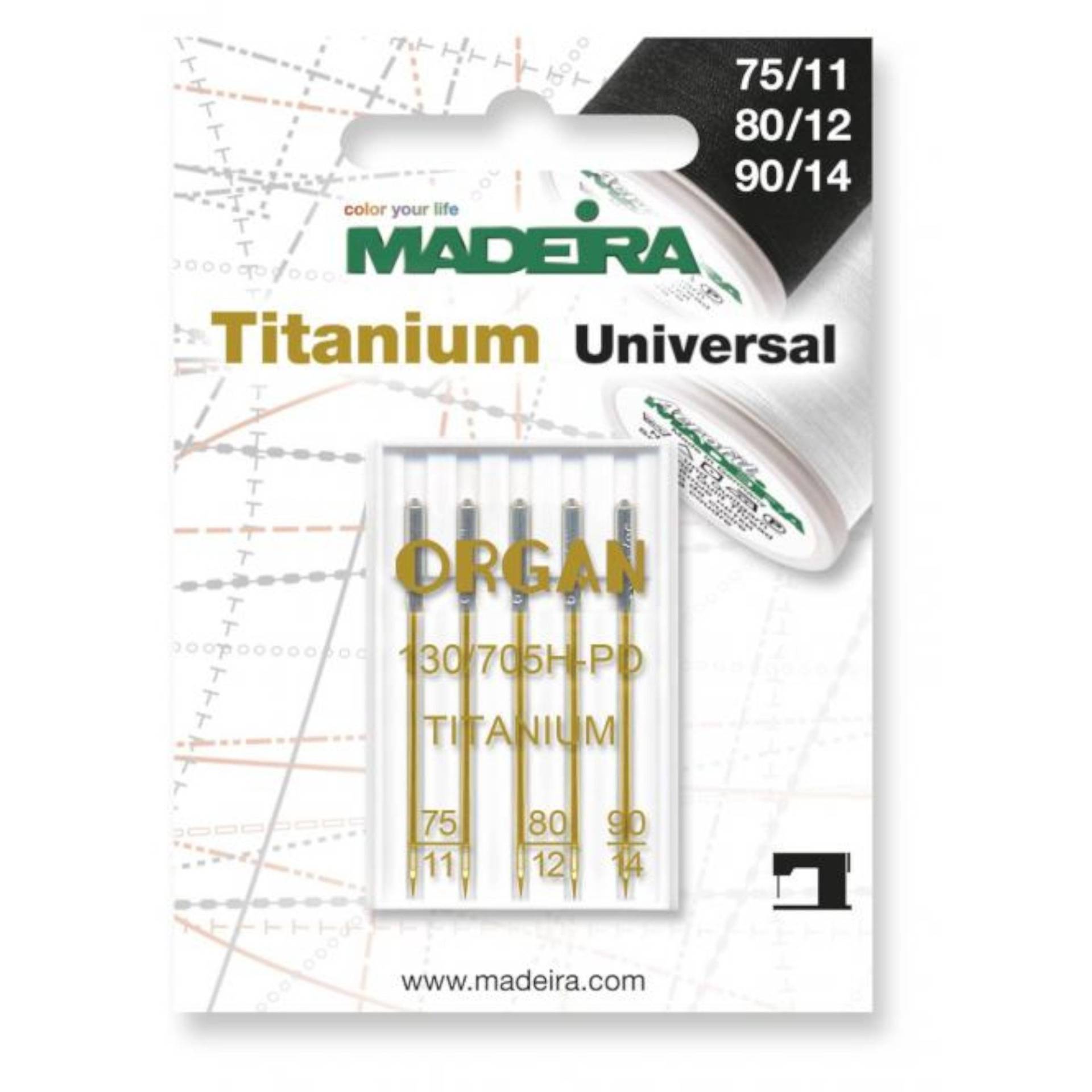 Madeira Nähmaschinennadeln Universal Titanium 75 - 90 Madeira Nähmaschinennadeln Universal Titanium 75 - 90 von Stoffe Hemmers