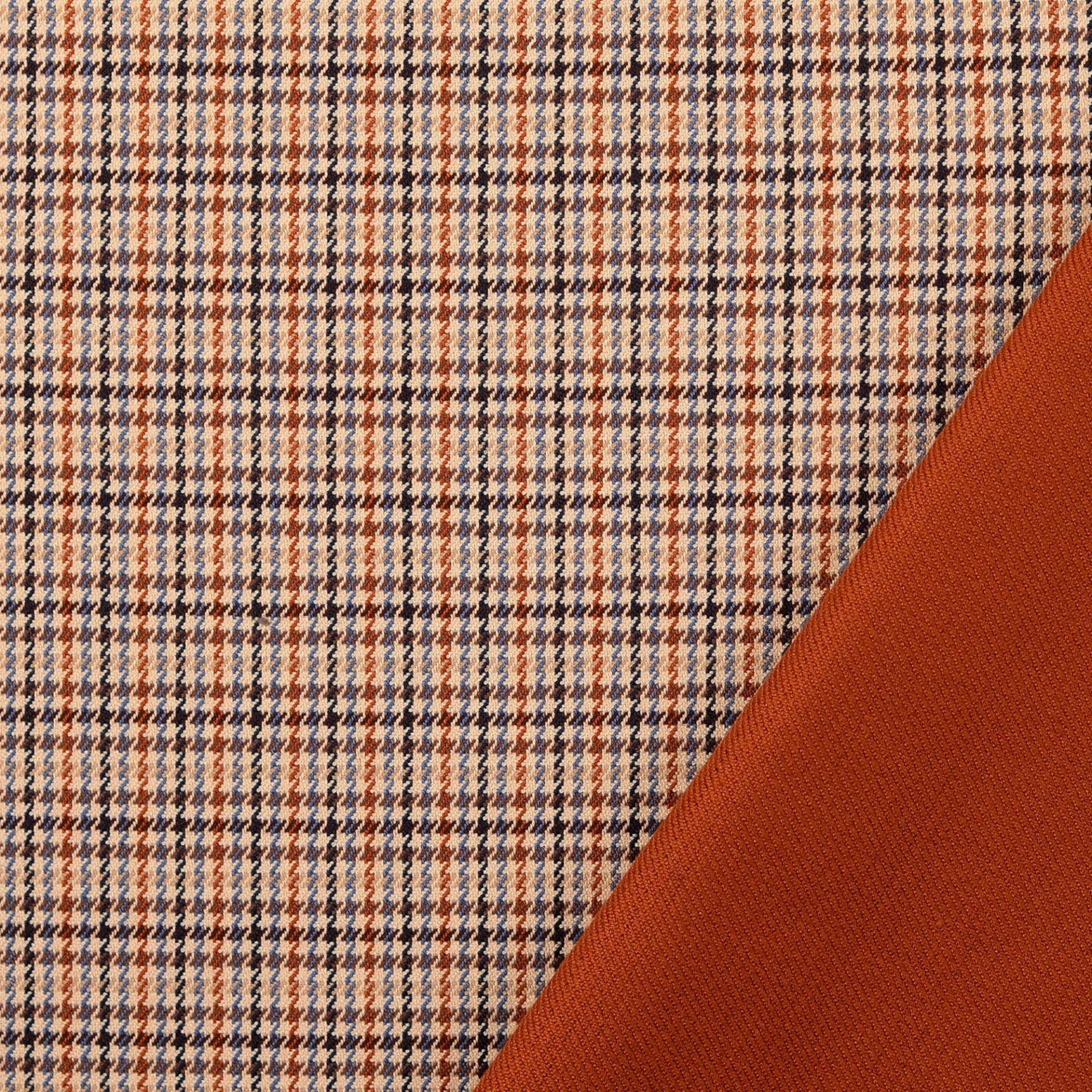Mantelstoff Pied-de-poule, terracotta von Stoffe Hemmers