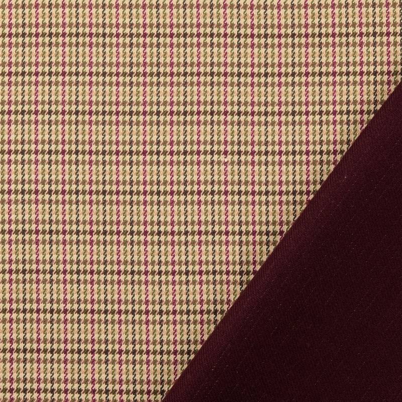 Mantelstoff Pied-de-poule, weinrot von Stoffe Hemmers