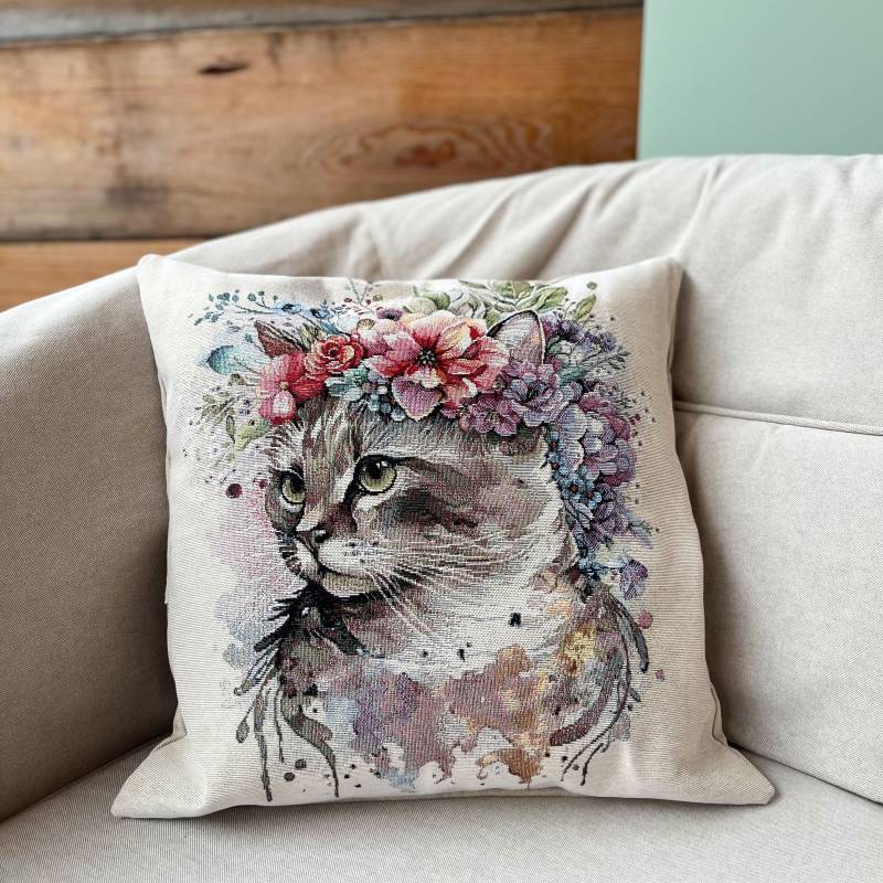 Materialpaket Malomi Kissen Flower Cat von Stoffe Hemmers