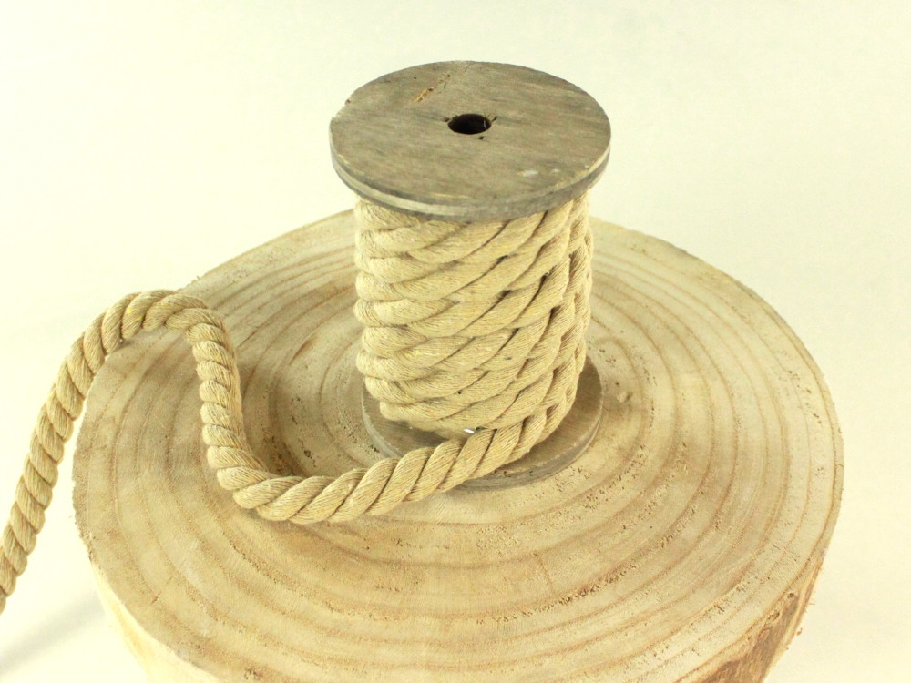 Mega Baumwollkordel gedreht, sand 12 mm von Stoffe Hemmers