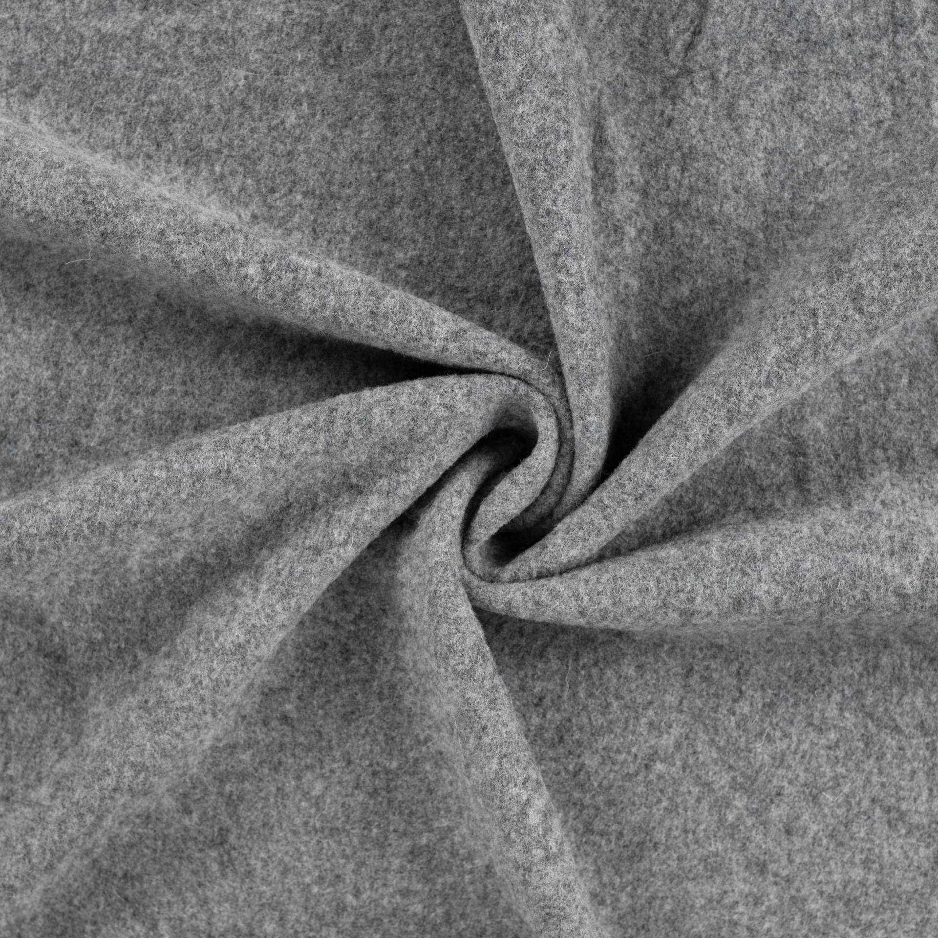 Merino Wollfleece, grau von Stoffe Hemmers