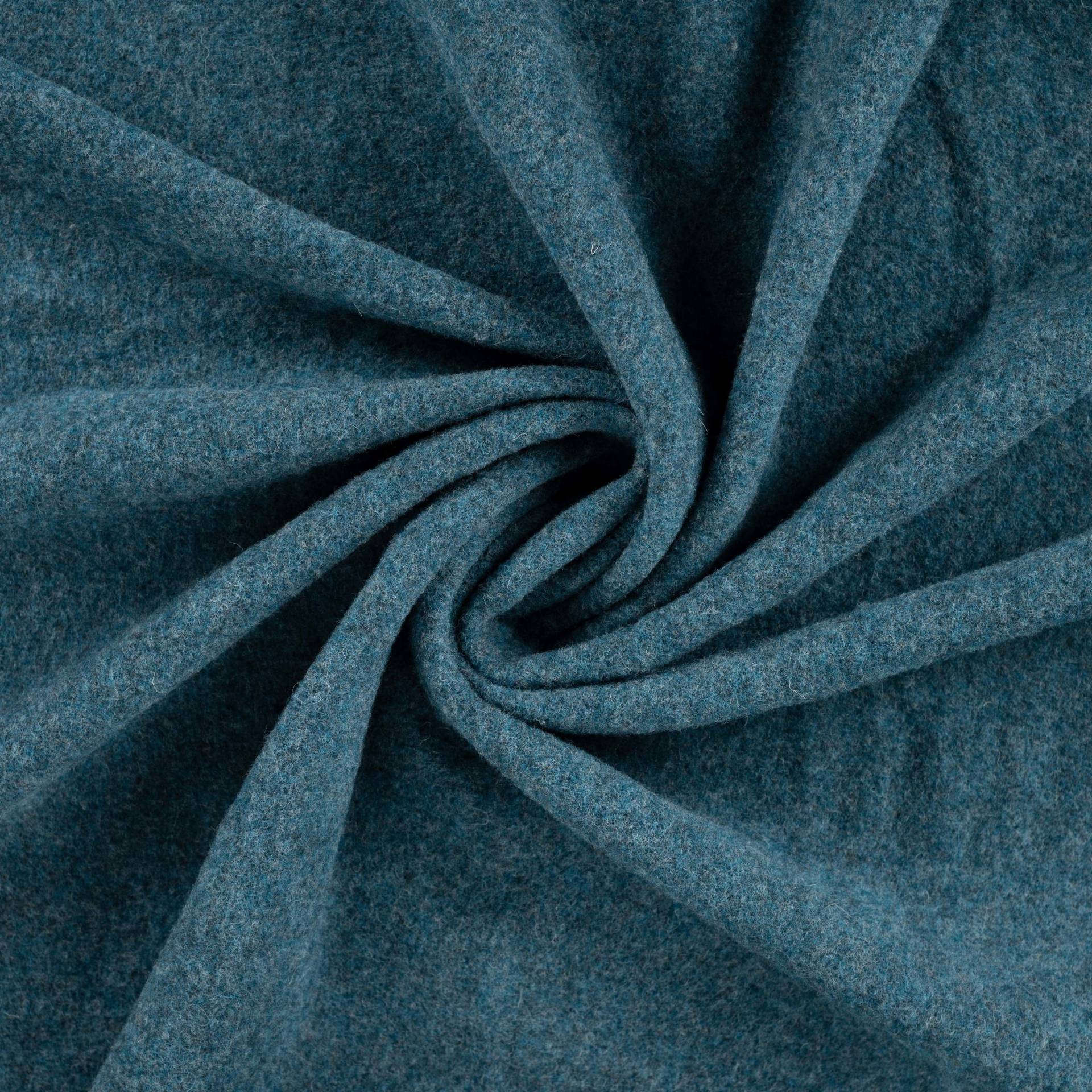 Merino Wollfleece, petrol von Stoffe Hemmers