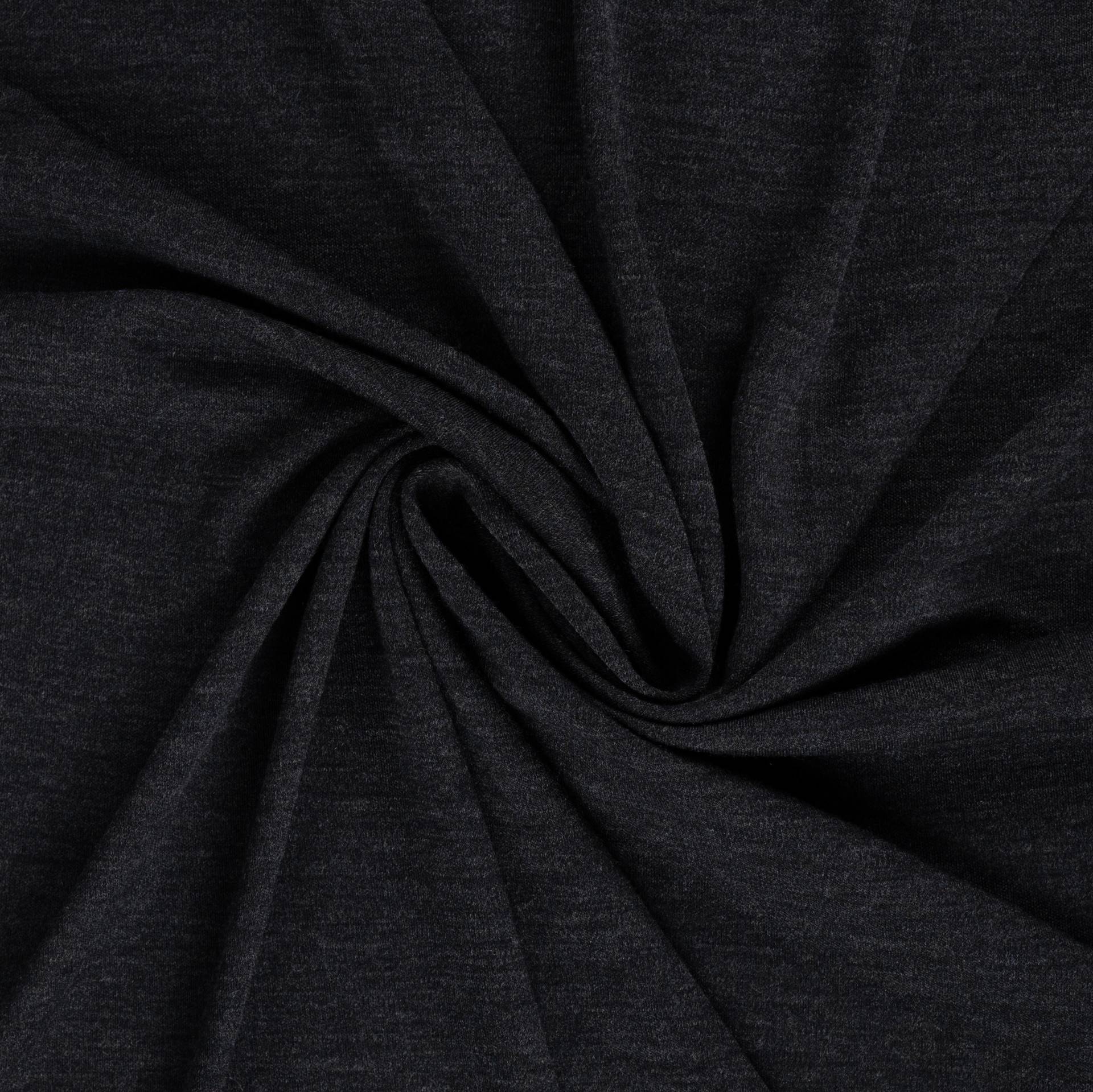 Merino Wolljersey, anthrazit von Stoffe Hemmers