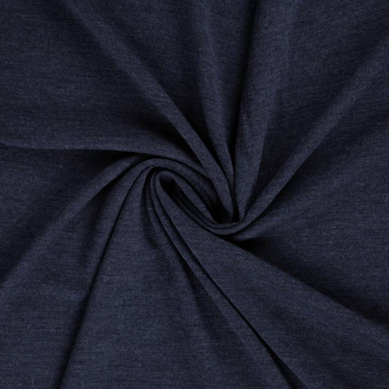Merino Wolljersey, dunkelblau von Stoffe Hemmers
