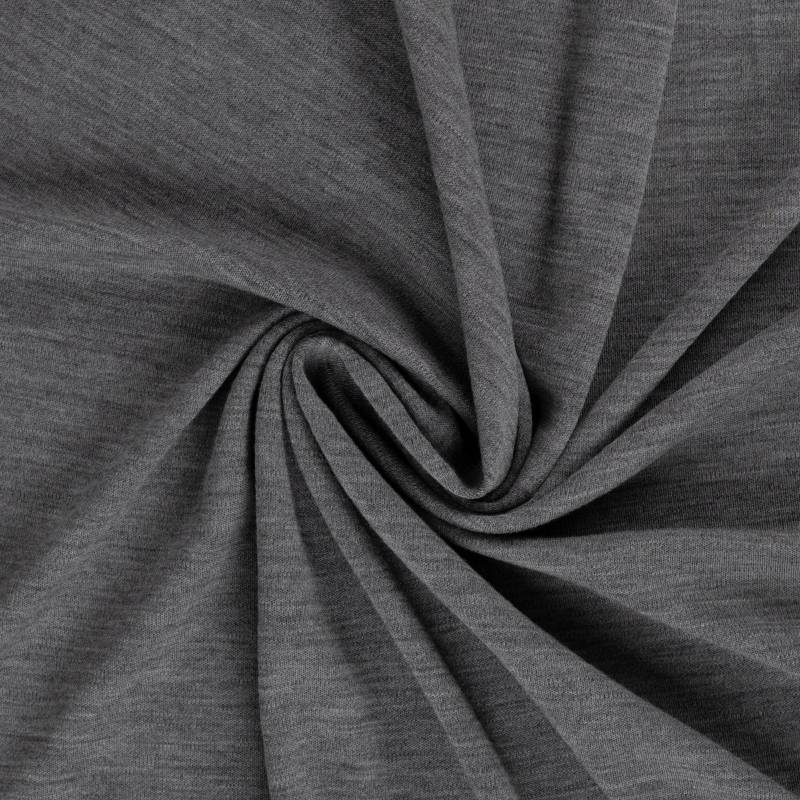 Merino Wolljersey, grau von Stoffe Hemmers