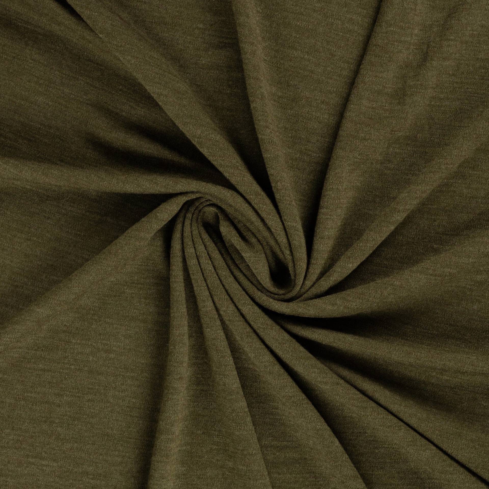 Merino Wolljersey, olivgrün von Stoffe Hemmers