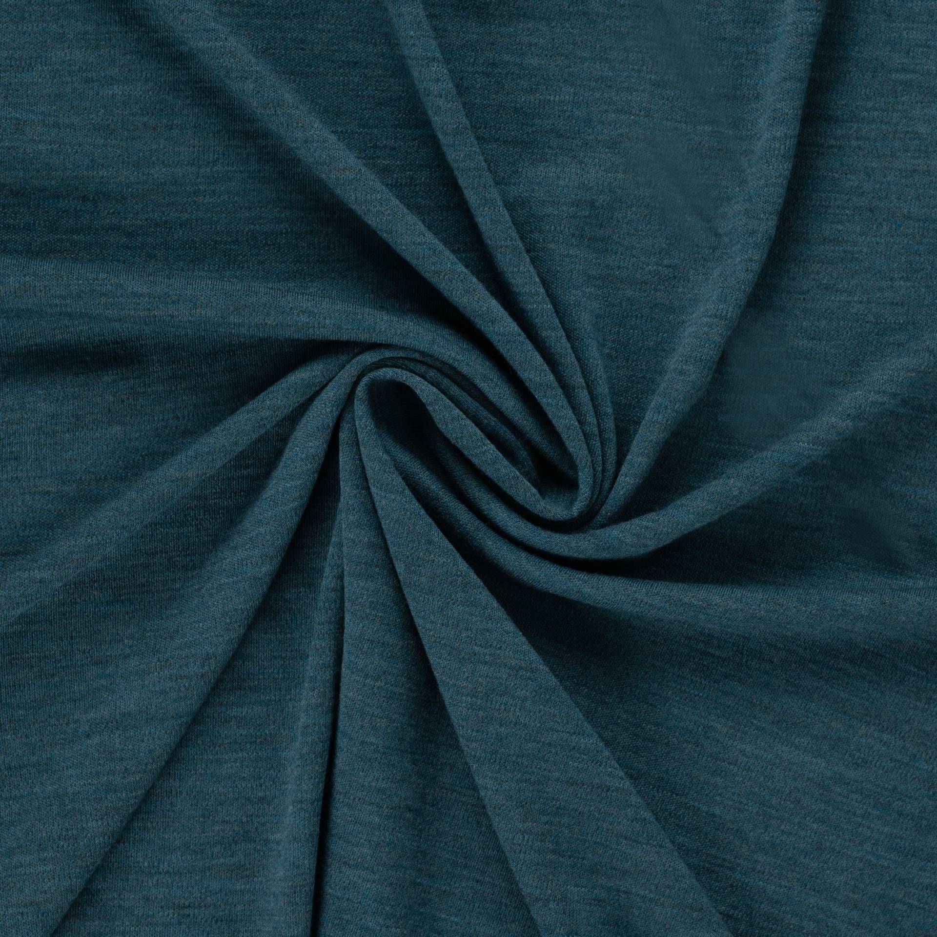 Merino Wolljersey, petrol Merino Wolljersey, petrol von Stoffe Hemmers