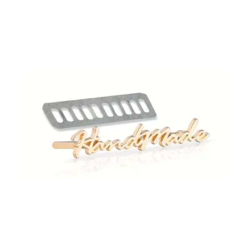 Metall-Handmade-Label, goldfarben von Stoffe Hemmers