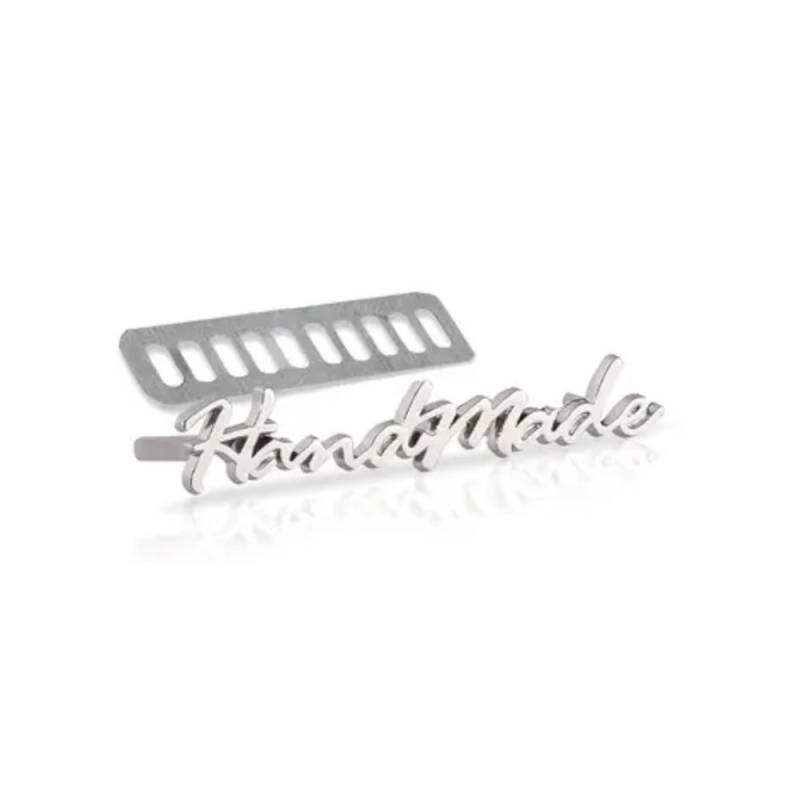 Metall-Handmade-Label, silberfarben von Stoffe Hemmers