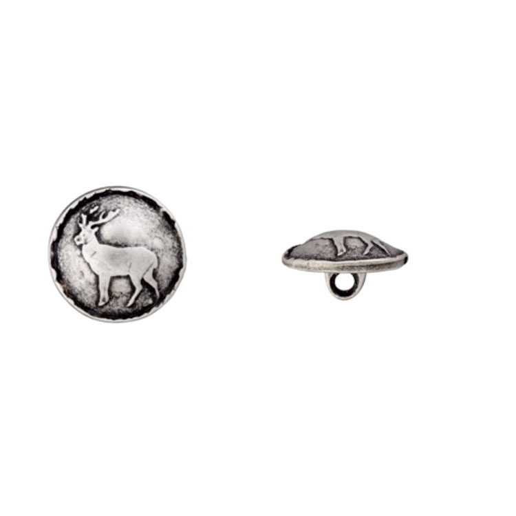 Metallösenknopf Hirsch, 20mm von Stoffe Hemmers