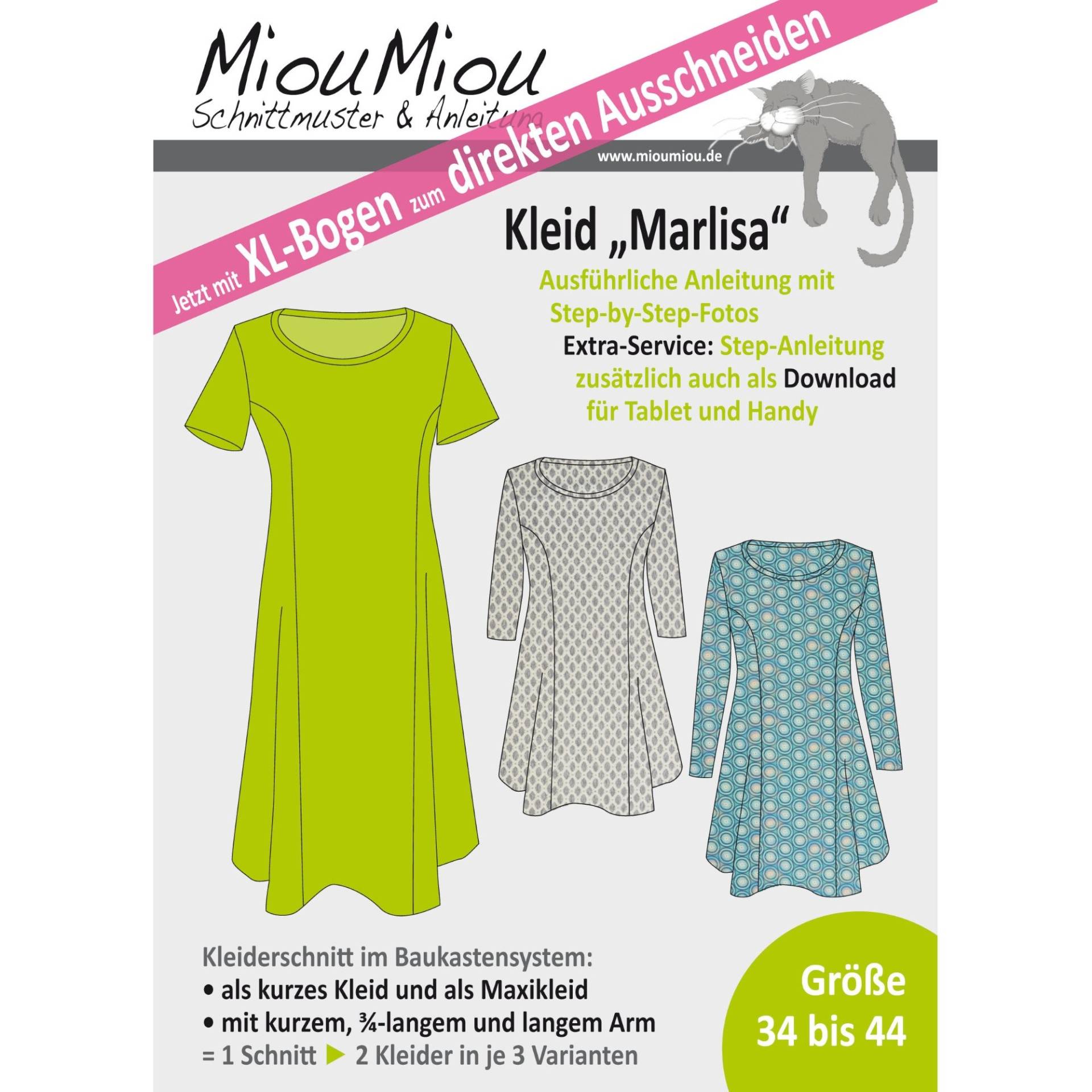 Miou Miou Kleid Marlisa, Papierschnittmuster Miou Miou Kleid Marlisa, Papierschnittmuster von Stoffe Hemmers
