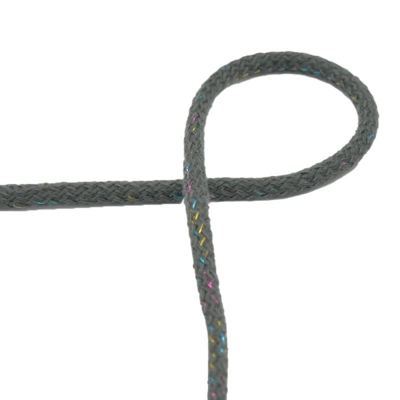 Multicolor Glitzerkordel 5mm, army von Stoffe Hemmers