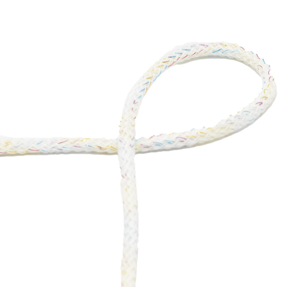 Multicolor Glitzerkordel 5mm, wollweiß von Stoffe Hemmers