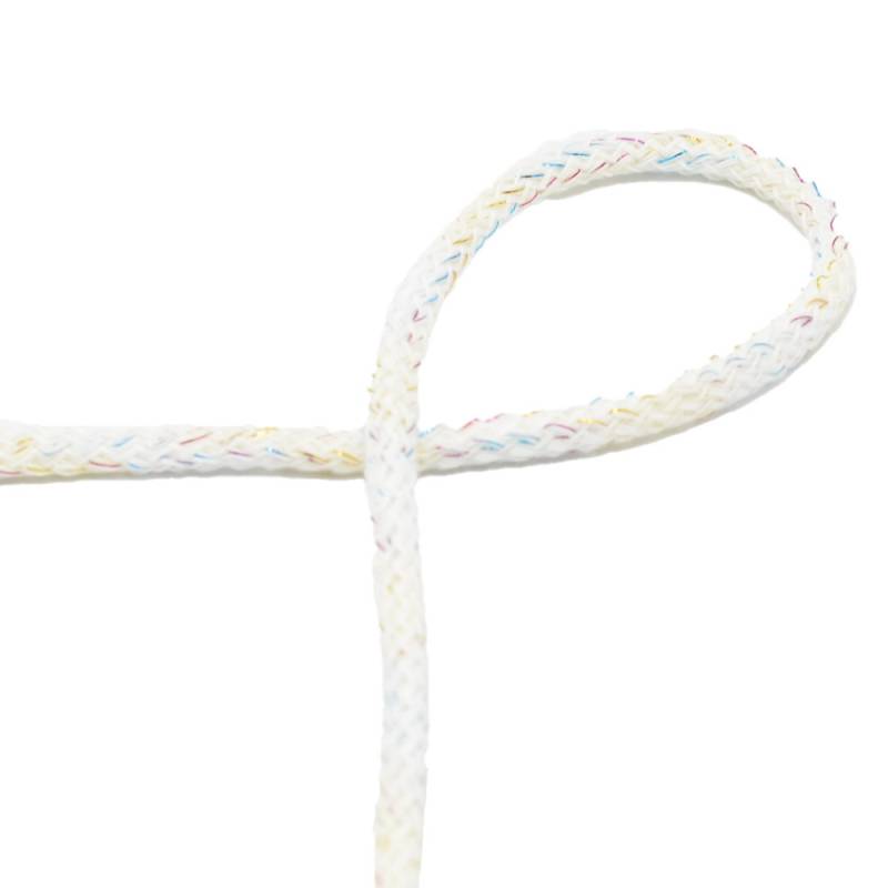 Multicolor Glitzerkordel 5mm, wollweiß von Stoffe Hemmers