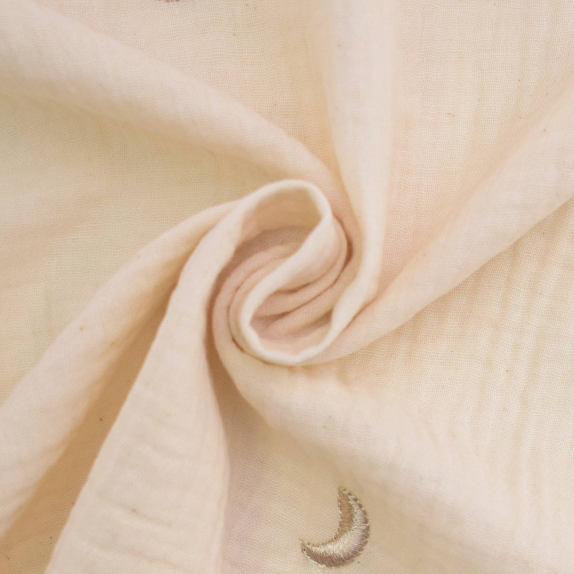 Musselin Double Gauze Mond und Sterne, natur Musselin Double Gauze Mond und Sterne, natur von Stoffe Hemmers