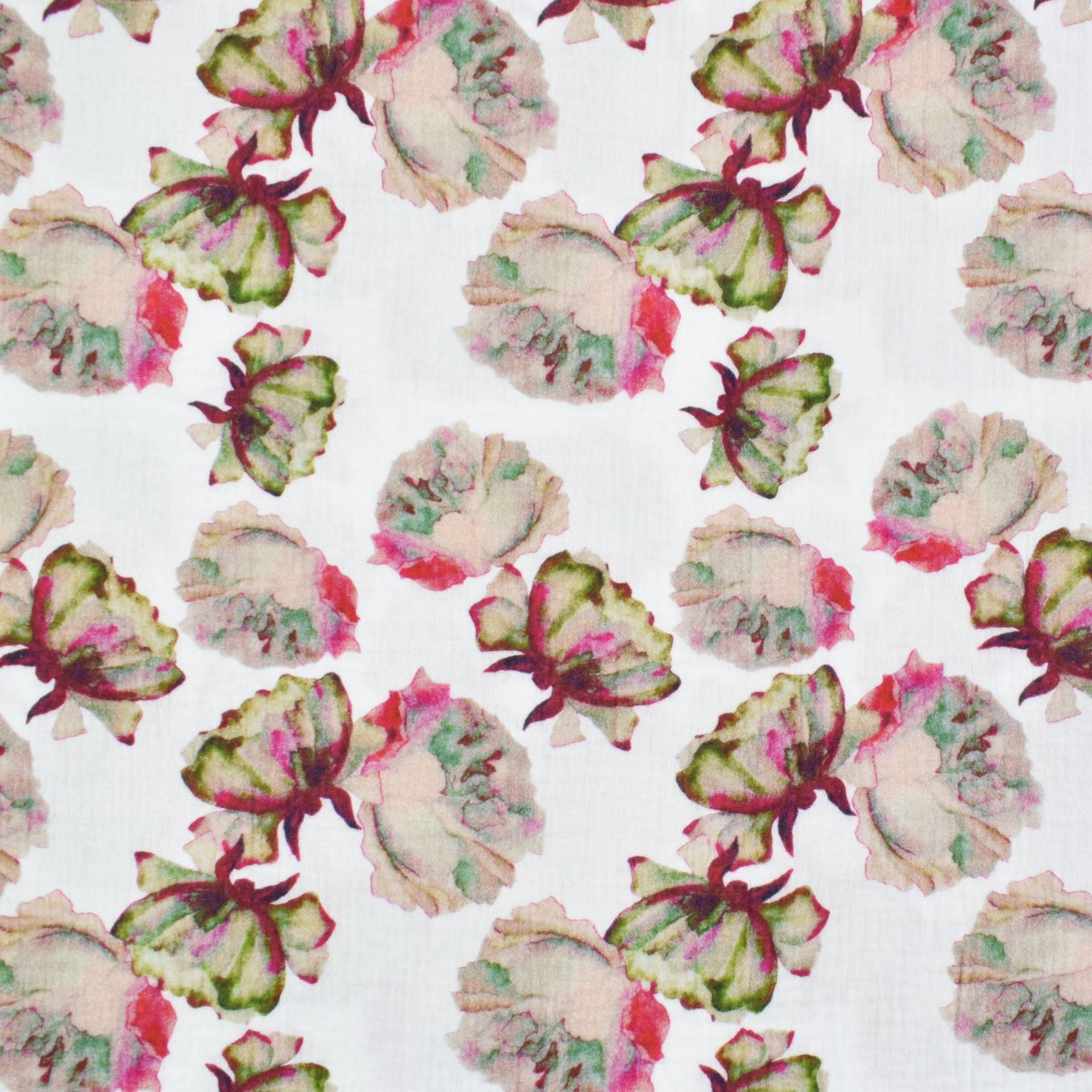 Musselin Double Gauze Watercolor Leaves, weinrot Musselin Double Gauze Watercolor Leaves, weinrot von Stoffe Hemmers