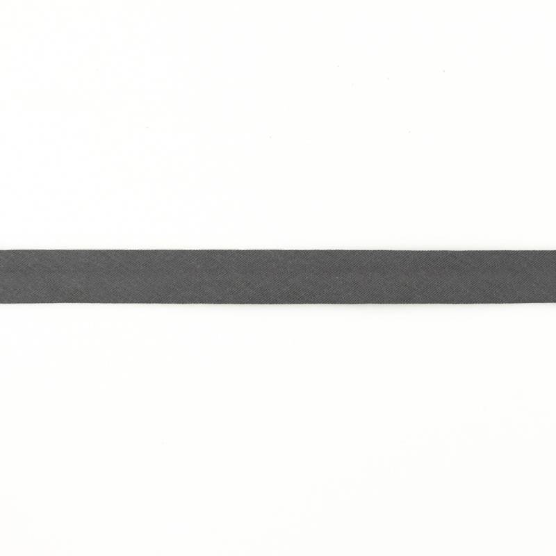 Musselin Schrägband 20mm, dunkelgrau von Stoffe Hemmers