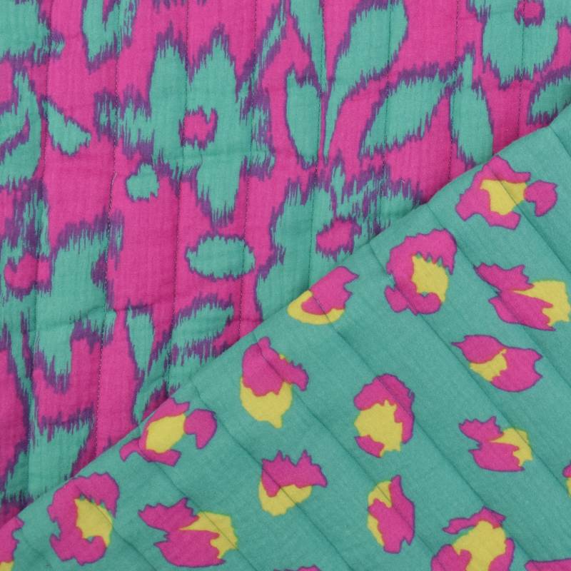 Musselin Stepper Doubleface Wildside Flowers, pink von Stoffe Hemmers