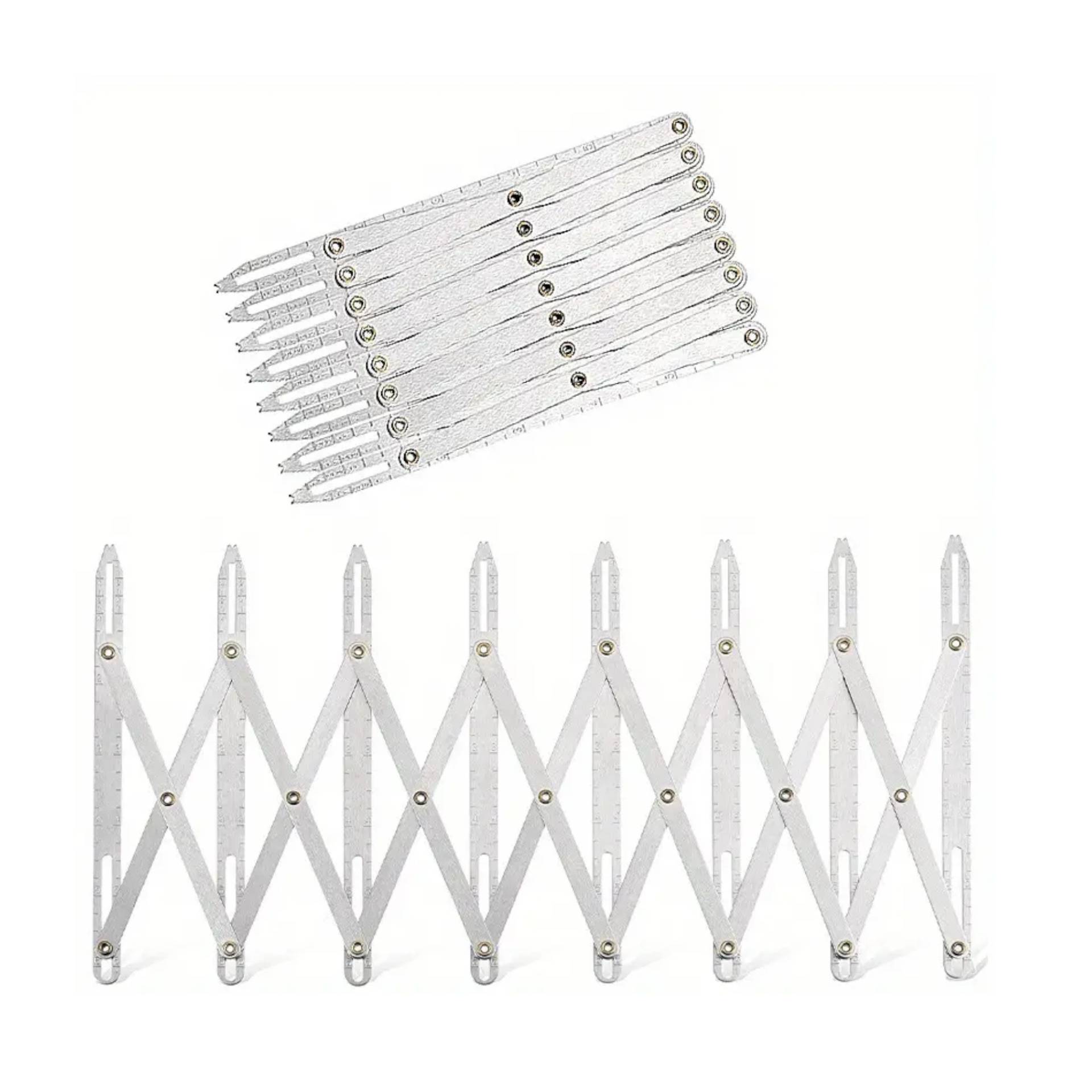 Nählehre / Knopfloch-Abstandslehre, silberfarben Nählehre / Knopfloch-Abstandslehre, silberfarben von Stoffe Hemmers